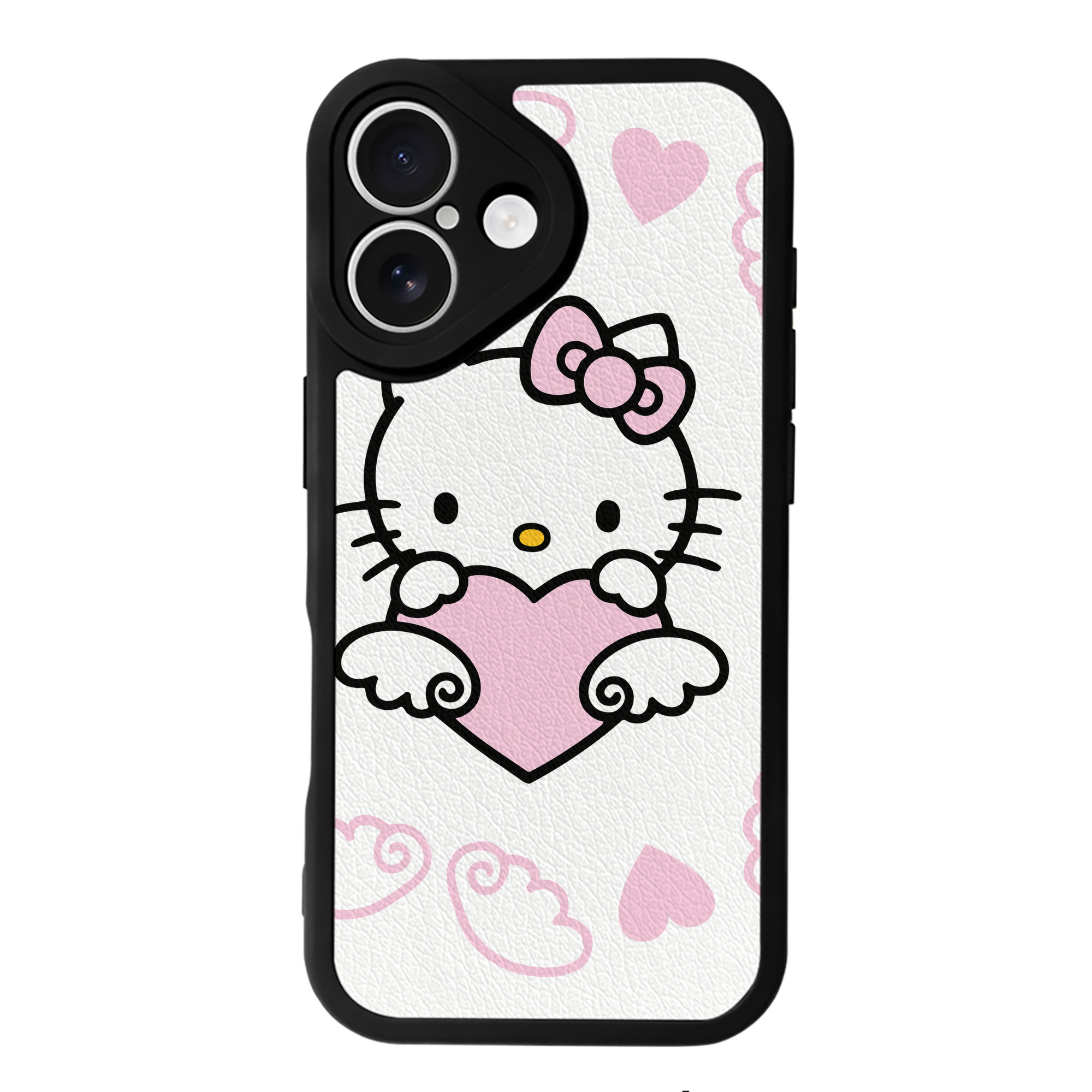 （画像用） Hello Kitty ハローキティ 【iPhone 16シリーズ対応】シリコンスマホケース（レザー調） 材質：シリコン